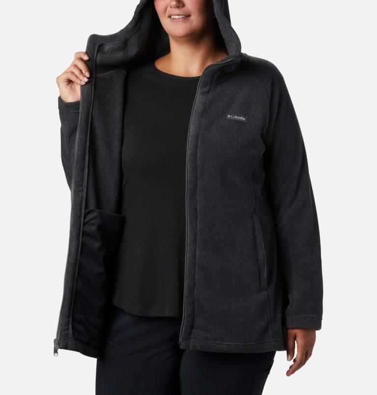 Women's Columbia Benton Springs II Long Jackets Black | Plus Size CA-I0A45
